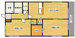 ハイムめぐみ 2LDKの間取図画像
