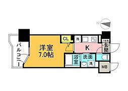 S-RESIDENCE国泰寺一丁目 1Kの間取図画像