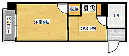メゾン仁保 1Kの間取図画像