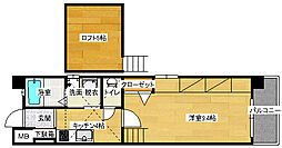 平勝ビル16 1Kの間取図画像