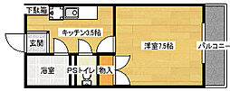 ソレイユ白島 1Kの間取図画像