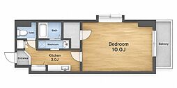 第23やたがいビル 1Kの間取図画像