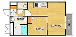 F・R2 1LDKの間取図画像