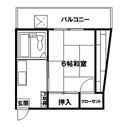 フジビル23 1Kの間取図画像