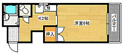 藤ビル 1Kの間取図画像