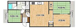 エメラルドマンション五日市中央 3LDKの間取図画像