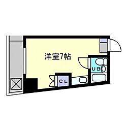 グリーンハイツ河原町 ワンルームの間取図画像