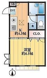 シティハイツ志村 1Kの間取図画像