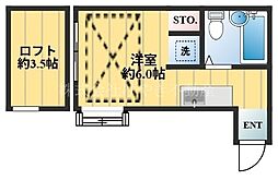 エトワール沼袋 ワンルームの間取図画像