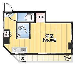 蓮沼ビル ワンルームの間取図画像