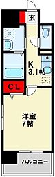 JR鹿児島本線 八幡駅 徒歩15分の賃貸マンション 4階1Kの間取り