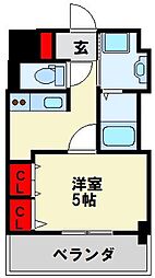 JR鹿児島本線 枝光駅 徒歩16分の賃貸マンション 3階1Kの間取り