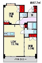 ルワージュ八幡駅前I 6階