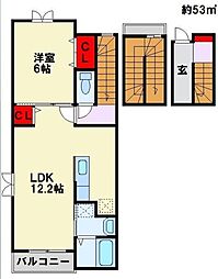 メゾン・ド・エスポワールA 1LDKの間取図画像