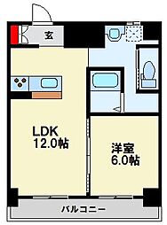 スペースワールド南ビル 1LDKの間取図画像
