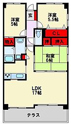 グランビュー華 3LDKの間取図画像