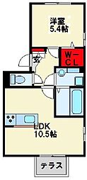 リアンドファミーユ穴生 1LDKの間取図画像