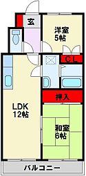 WAVE高見東和ビル 2LDKの間取図画像