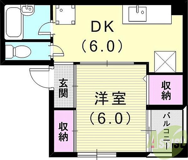 ハイツ片岡 ｜兵庫県神戸市灘区福住通5丁目(賃貸マンション1K・4階・24.00㎡)の写真 その2