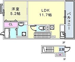 アドニスC  ｜ 兵庫県神戸市北区南五葉6丁目6-30（賃貸アパート1LDK・2階・43.32㎡） その2