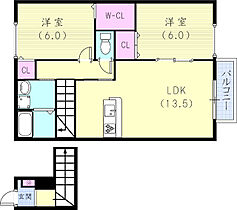 フレッツァ神戸山田  ｜ 兵庫県神戸市北区山田町下谷上字池の内（賃貸アパート2LDK・2階・64.91㎡） その2