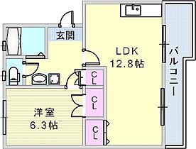 ロイヤルマンション2号棟  ｜ 兵庫県神戸市北区泉台7丁目1-1（賃貸マンション1LDK・1階・45.00㎡） その2