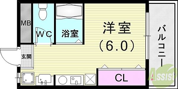 シャトーロベリア ｜兵庫県神戸市東灘区本山北町6丁目(賃貸マンション1K・2階・20.00㎡)の写真 その2