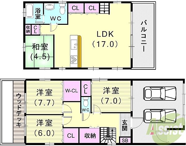 4LDK（119.88平米）ペット飼育可・駐車場付き・収納