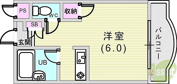 カサイマンション ｜兵庫県神戸市東灘区魚崎北町7丁目(賃貸マンション1K・1階・20.01㎡)の写真 その2