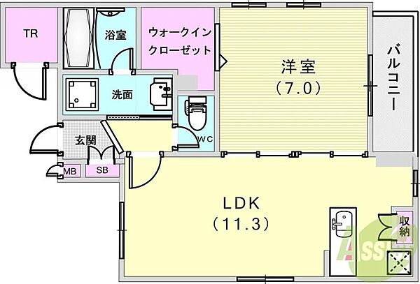 クレセント本山中町 101｜兵庫県神戸市東灘区本山中町3丁目(賃貸アパート1LDK・1階・42.44㎡)の写真 その2