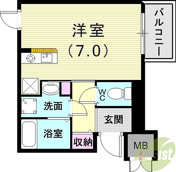 ルナ・ピエナ本山中町 ｜兵庫県神戸市東灘区本山中町3丁目(賃貸マンション1R・1階・25.50㎡)の写真 その2