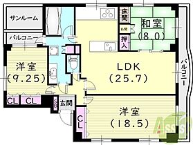 アバンシオ香櫨園  ｜ 兵庫県西宮市市庭町（賃貸マンション3LDK・3階・130.00㎡） その2