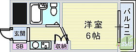 ハイツシャローム  ｜ 兵庫県西宮市鳴尾町3丁目6-25（賃貸マンション1R・6階・18.00㎡） その2