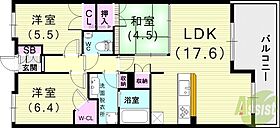 パークシュロス芦屋  ｜ 兵庫県芦屋市朝日ケ丘町6-13（賃貸マンション3LDK・2階・74.56㎡） その2