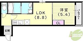 D-5　フジパレス南甲子園  ｜ 兵庫県西宮市南甲子園2丁目8-21（賃貸アパート1LDK・2階・35.28㎡） その2