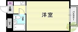 ライフイン芦屋弐番館 ワンルームの間取図画像