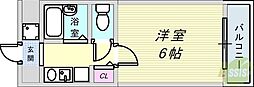 香川ハイツ御影イースト 1Kの間取図画像