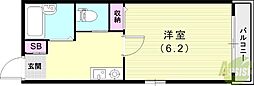 メゾンジュネス 1Kの間取図画像