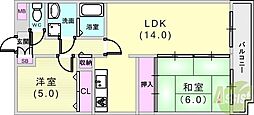 ベルシャトー 2LDKの間取図画像