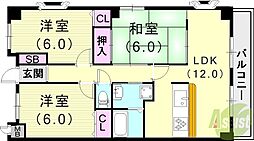 エスペランサSEKIFANE六甲道 3LDKの間取図画像