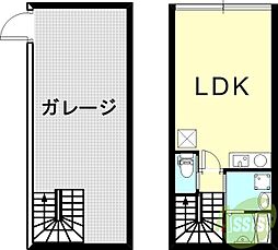 (仮称)東灘高架下ガレージハウス ワンルームの間取図画像