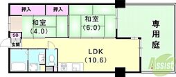 ル・ボアール芦屋 2LDKの間取図画像