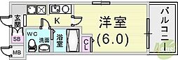 アクロス神戸住吉ステーションフロント 1Kの間取図画像