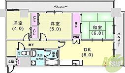 フィール神戸 3DKの間取図画像