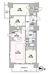 リビオ札幌大通 3LDKの間取図画像