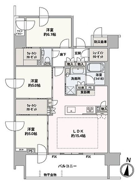 3LDK 間取り