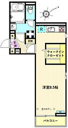 クローネ 1Kの間取図画像
