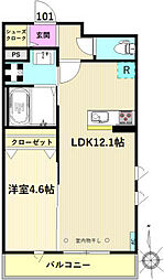 ココレジデンス 1LDKの間取図画像