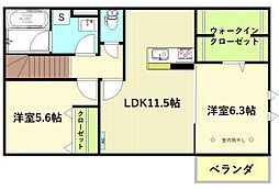 Colo・rituraU 2LDKの間取図画像