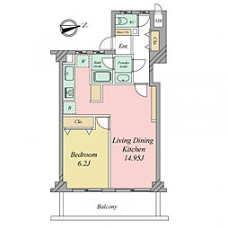 マートルコート調布第2 1LDKの間取図画像